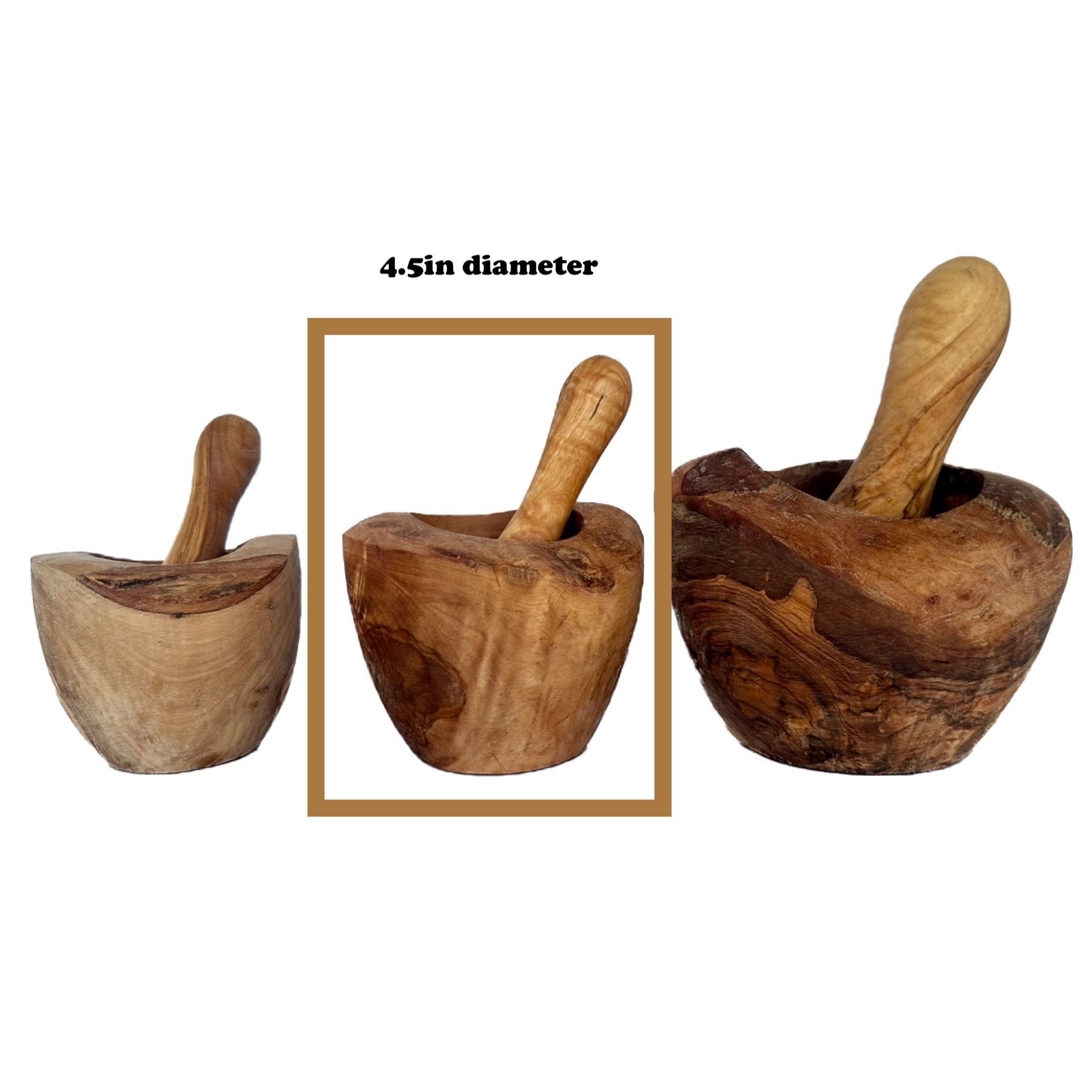 Olive Wood Rustic Mortar and Pestle - JM Variety Store